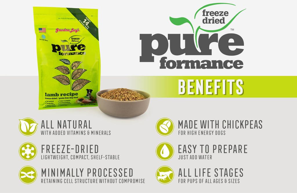 Pureformance Benefits: All Natural, Freeze-Dried, Minimally Processed, Made with Chickpeas, Easy To Prepare, All Life Stages