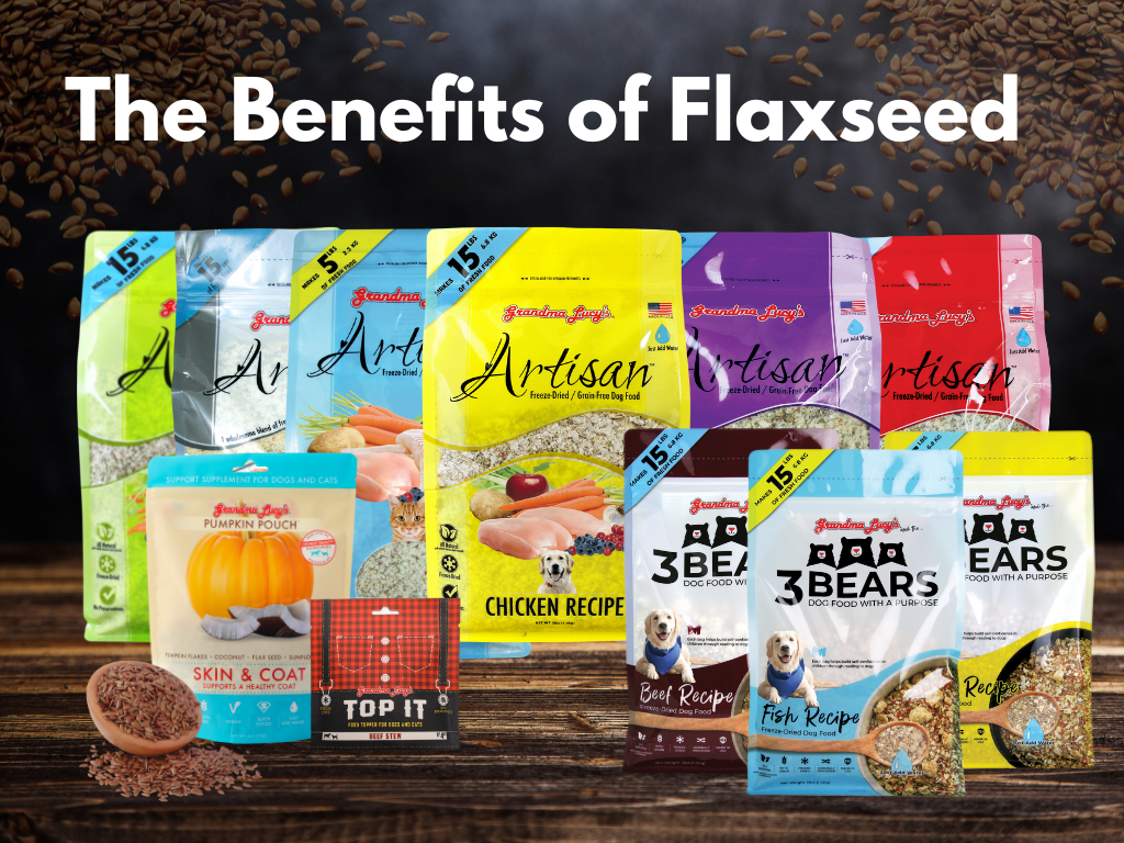 Wood bowl with flaxseed 