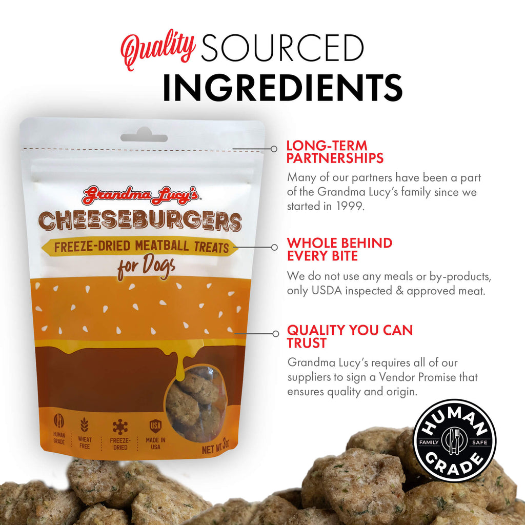 Quality sourced ingredients: Long term partnerships, USDA approved & inspected meat, quality you can trust.