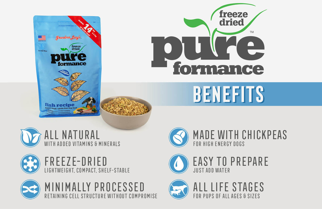 Grandma Lucy's Pureformance Fish Recipe Freeze Dried Grain Free Dog Food
